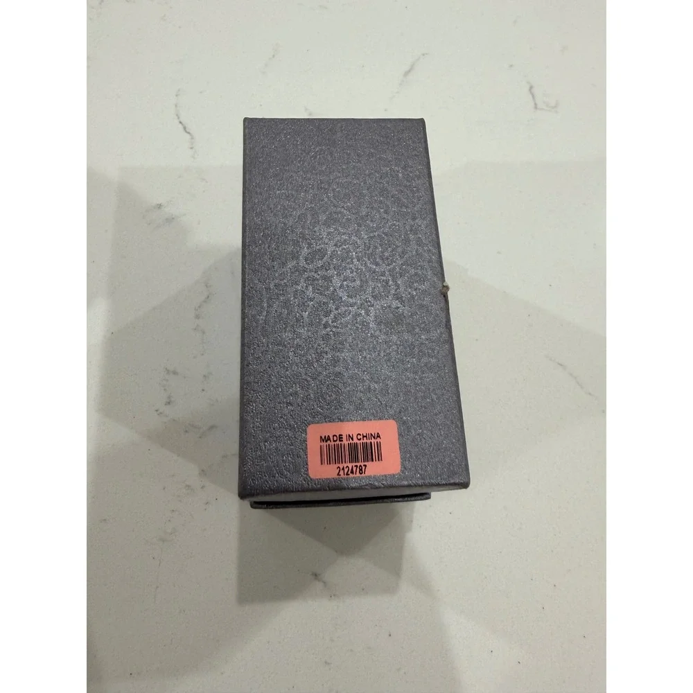 Strada Quartz‎ Watch Women Silver Tone Crystal Bezel Floral Lily Dial Brown Band